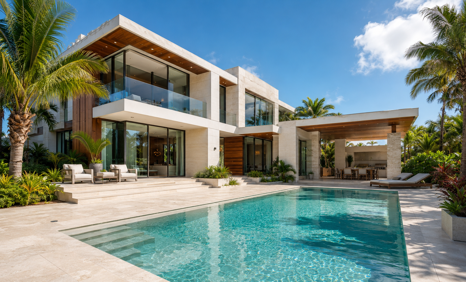 Illustrative South Florida luxury home with pool