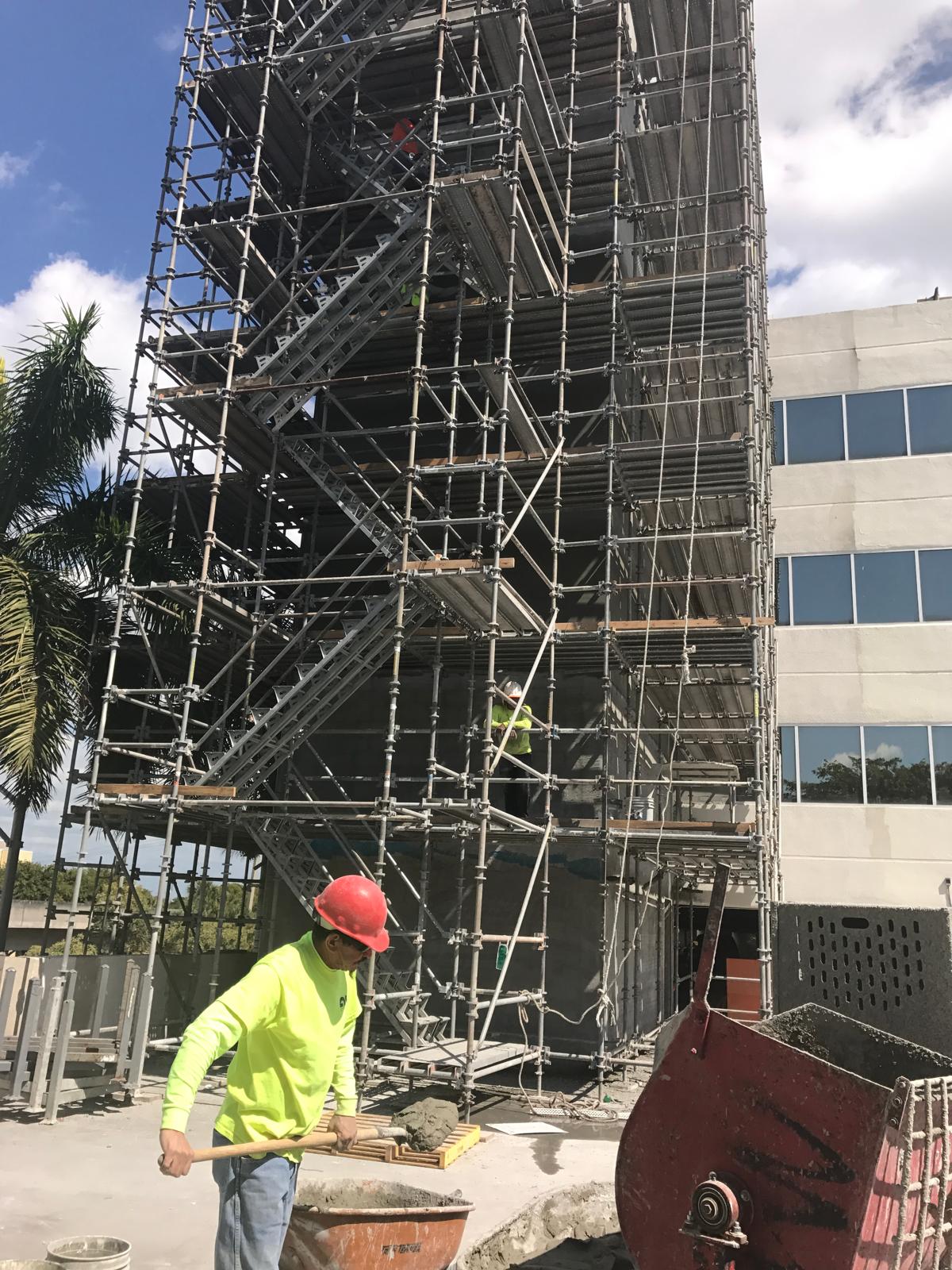 Commercial construction scaffolding