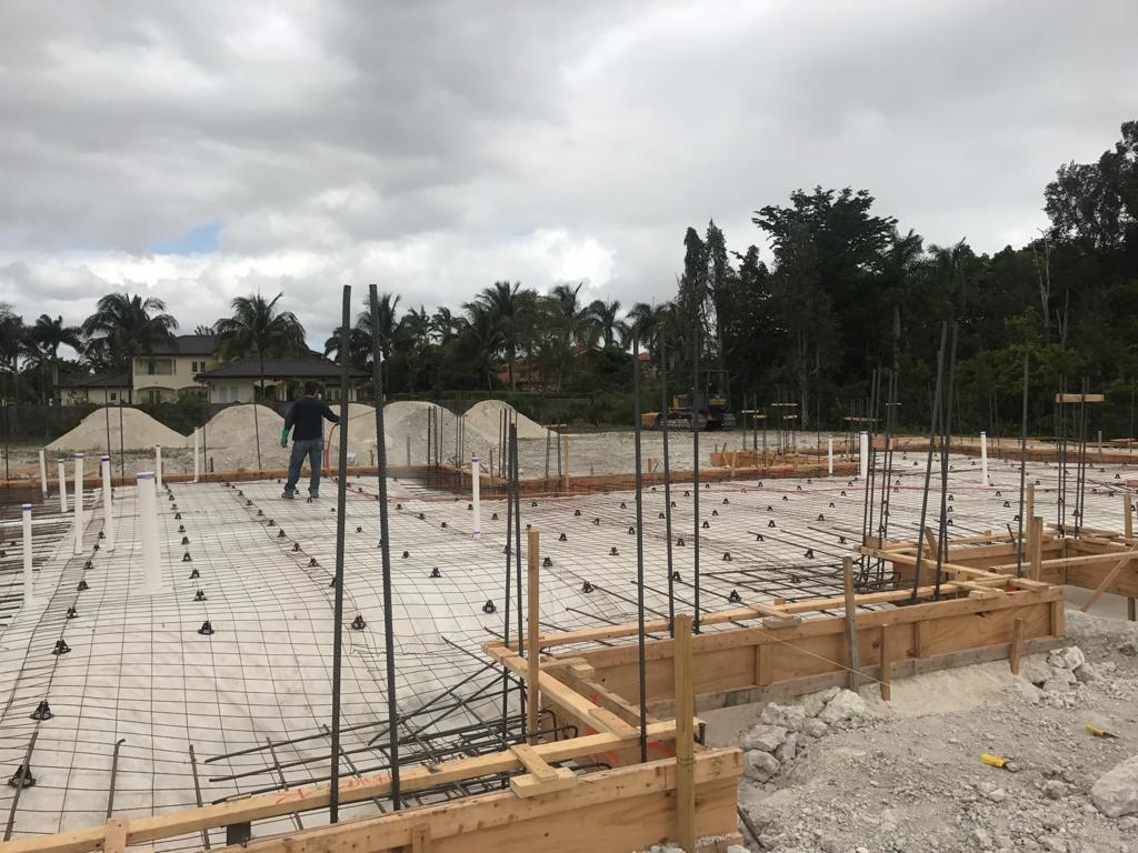 Foundation reinforcing steel and formwork